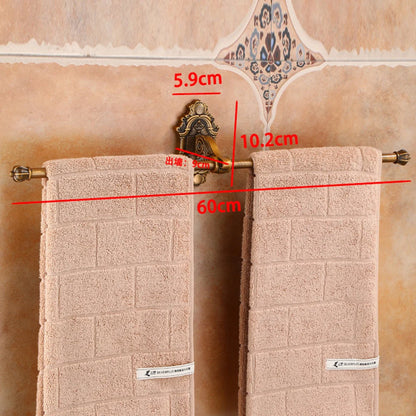 Double Porte-serviettes en Laiton Antique
