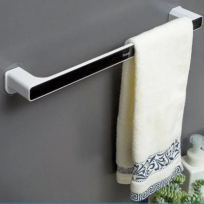 Porte-Serviettes 46cm à Ventouse Sans Perçage - Barre Murale avec Crochets Salle de Bain