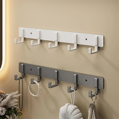 Crochets de Porte Aluminium Sans Perçage - Porte-Vêtements Rangement Chambre Salle de Bain