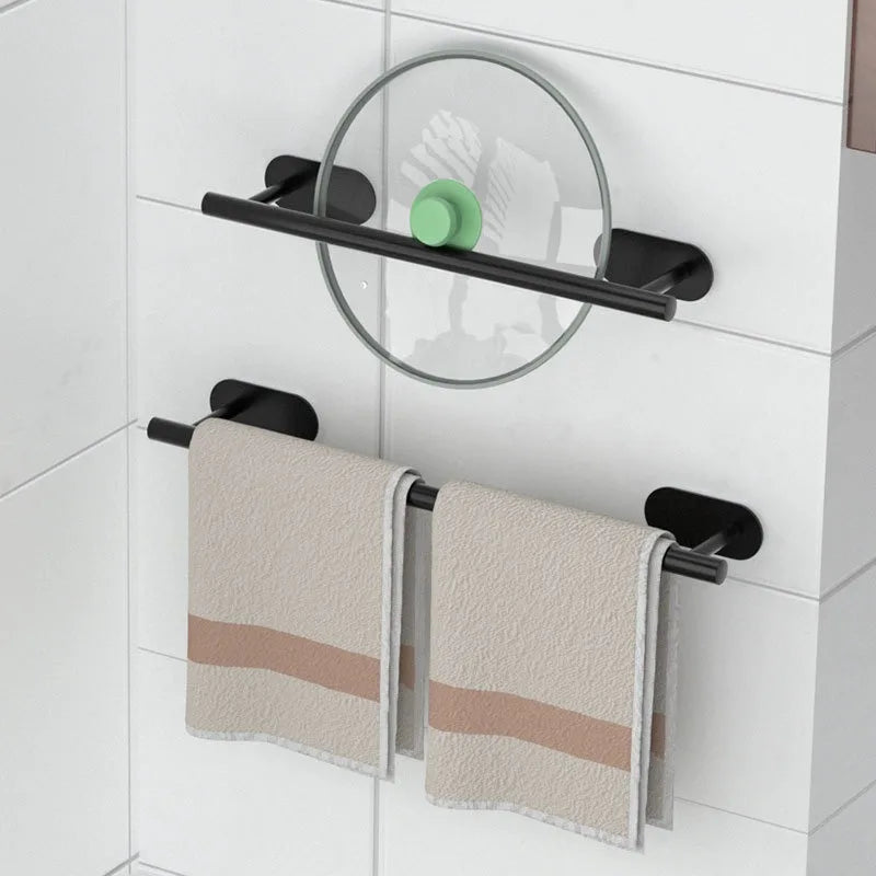 Porte-Serviettes Mural 40cm Auto-Adhésif Acier Inoxydable - Sans Perçage Salle de Bain