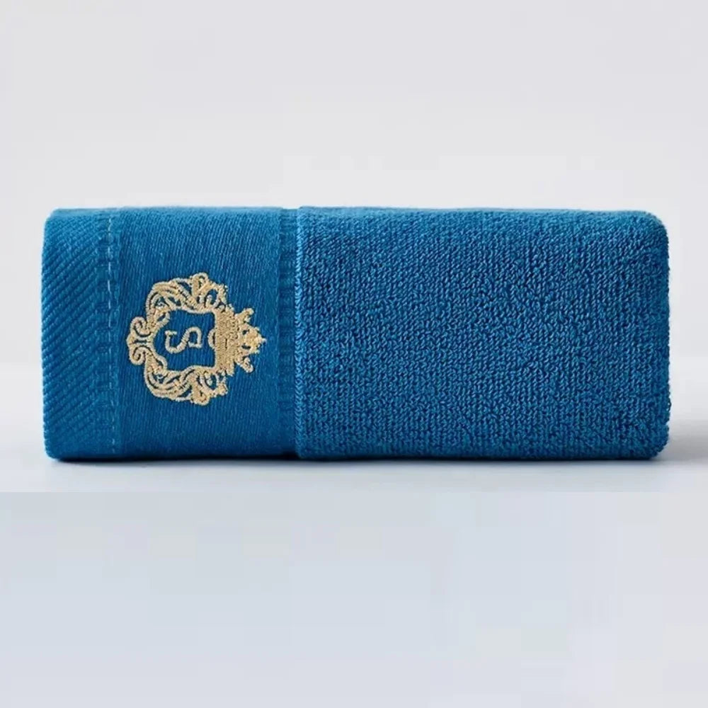 Serviette de bain en Coton en Bleu