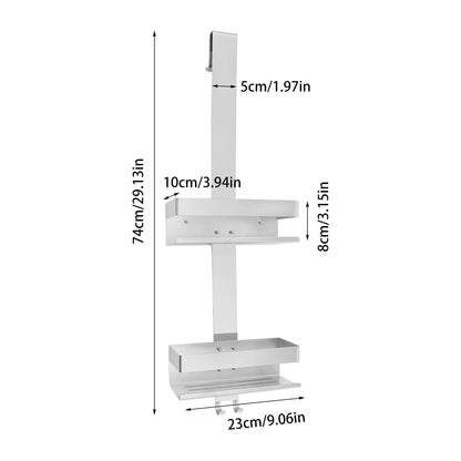 Étagère 2 Niveaux Acier Inoxydable 304 - Rangement Sur Porte Douche Cuisine Balcon