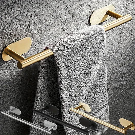 Porte-Serviettes Mural 40cm Auto-Adhésif Acier Inoxydable - Sans Perçage Salle de Bain