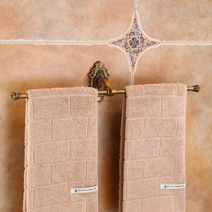 Double Porte-serviettes en Laiton Antique