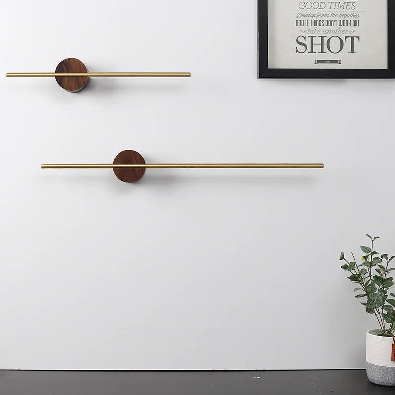 Porte-Serviettes Mural en Bois de Noyer 40/50cm - Barre Coulissante Sans Perçage Salle de Bain