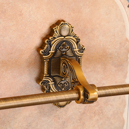 Support du Double Porte-serviettes en Laiton Antique