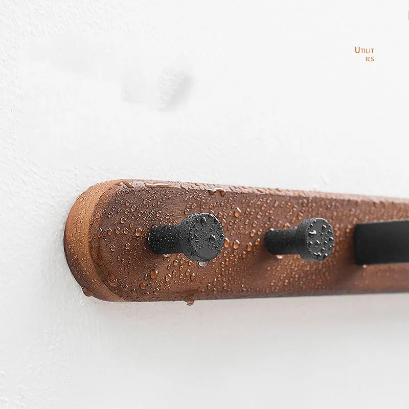 Support du Porte-serviettes en Bois Brûlé Rustique