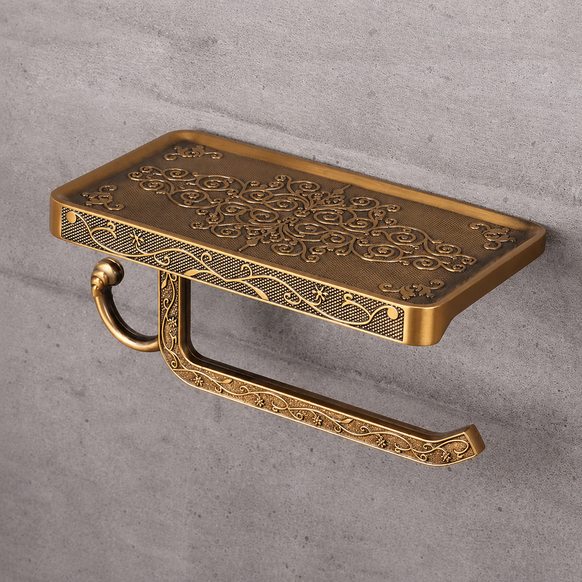 Support du Porte Papier Toilette en Laiton Antique