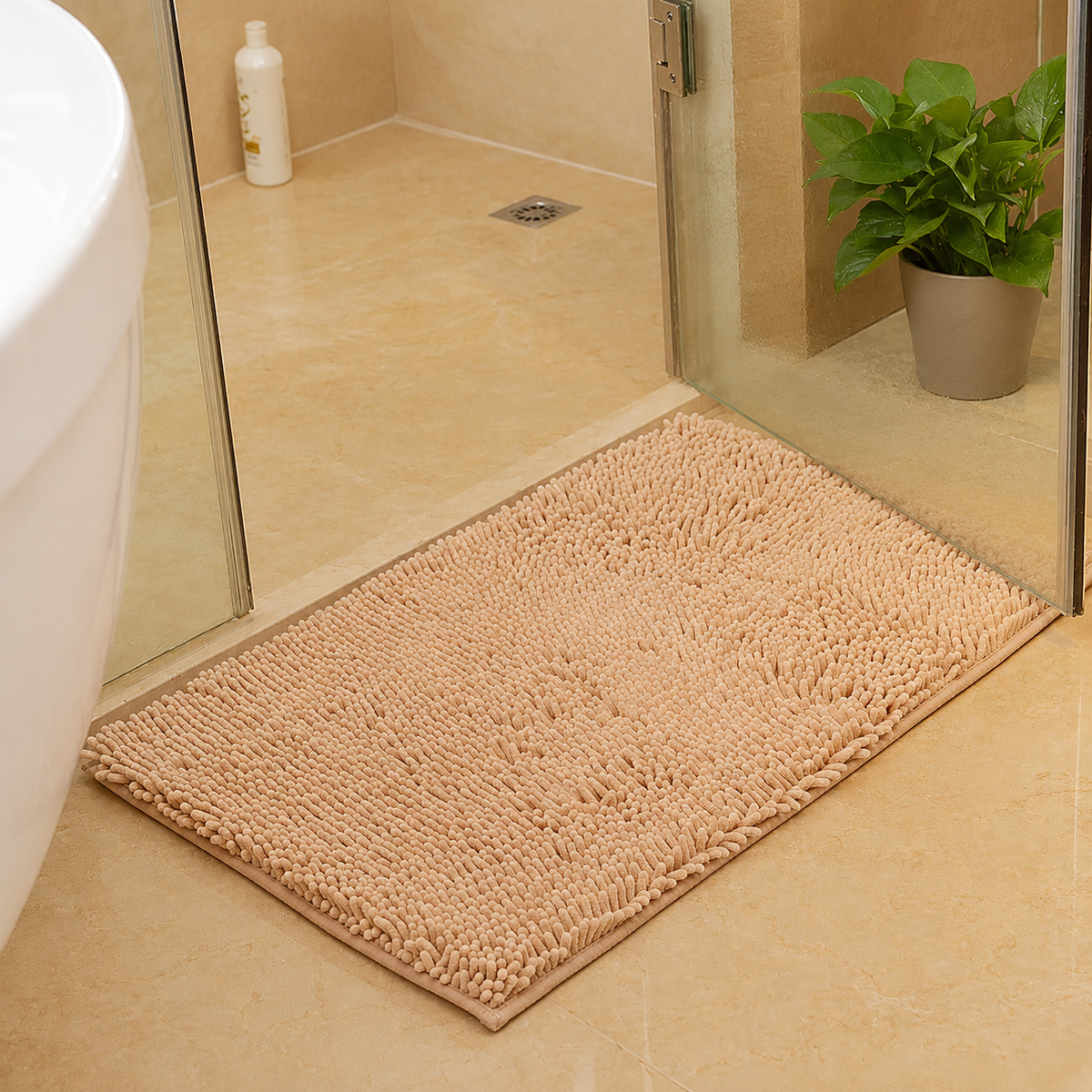 Tapis de bain Mémoire de Forme Couleur Chameau