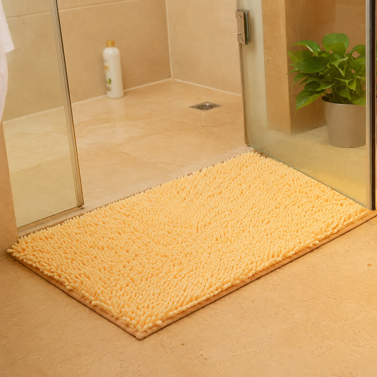 Tapis de bain Mémoire de Forme en Jaune